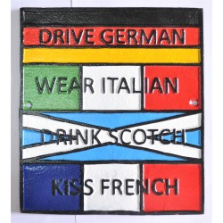 Cast Iron wall sign - four countries
