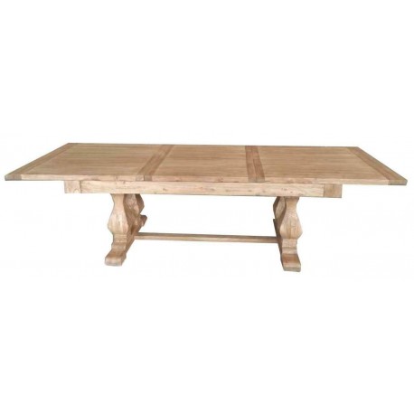 Reclaimed Elm Solid Wood Dining Table Extendable 160 Cm To 220 Cm