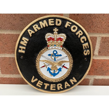 Cast Iron Wall sign - Veteran 24cm x 24cm