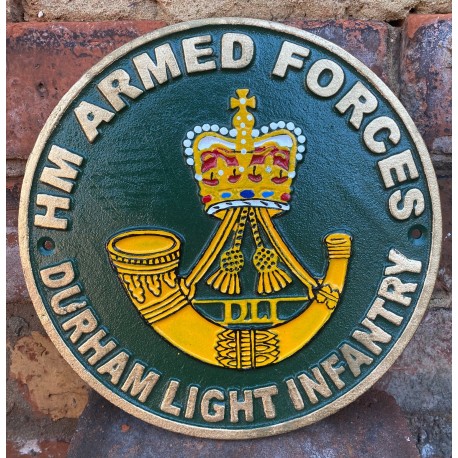 Cast Iron Wall sign - Durham Light Infantry 24cm x 24cm
