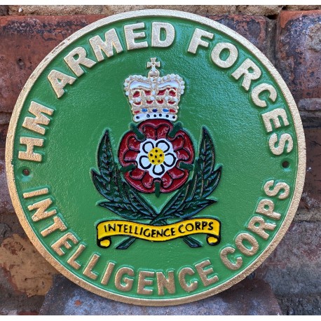 Cast Iron Wall sign - Intelligence Corps 24cm x 24cm