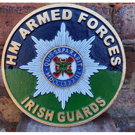 Cast Iron Wall sign - Irish Guards 24cm x 24cm