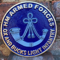 Cast Iron Wall sign - Ox and Bucks Light Infantry 24cm x 24cm