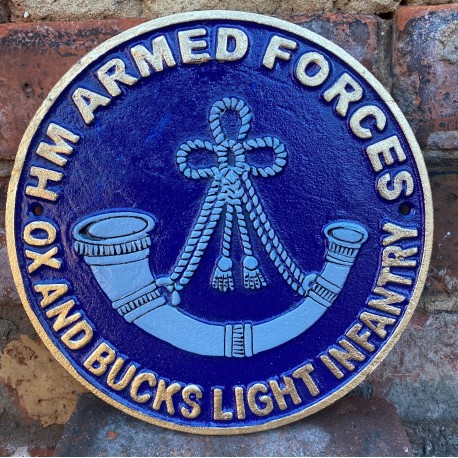 Cast Iron Wall sign - Ox and Bucks Light Infantry 24cm x 24cm