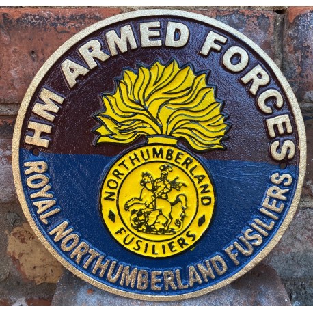 Cast Iron Wall sign - Royal Northumberland Fusiliers 24cm x 24cm