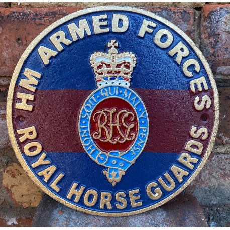 Cast Iron Wall sign - Royal Horse Guards 24cm x 24cm