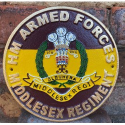 Cast Iron Wall sign - Middlesex Regiment 24cm x 24cm