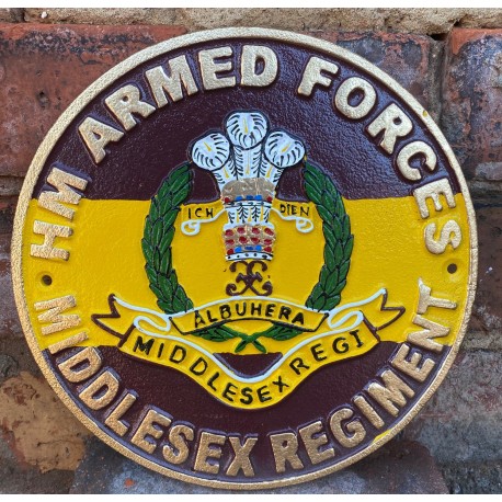 Cast Iron Wall sign - Middlesex Regiment 24cm x 24cm