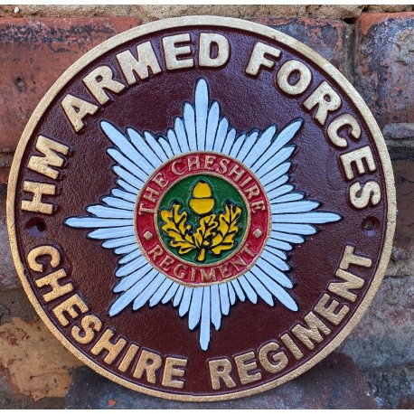 Cast Iron Wall sign - Cheshire Regiment 24cm x 24cm