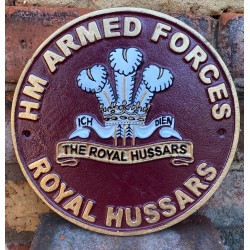Cast Iron Wall sign - Royal Hussars 24cm x 24cm