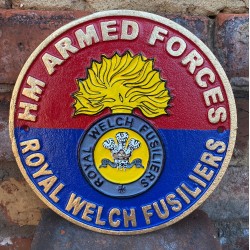 Cast Iron Wall sign - Royal Welch Fusiliers 24cm x 24cm