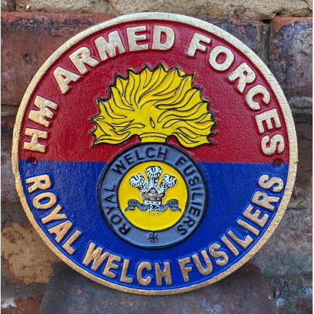 Cast Iron Wall sign - Royal Welch Fusiliers 24cm x 24cm