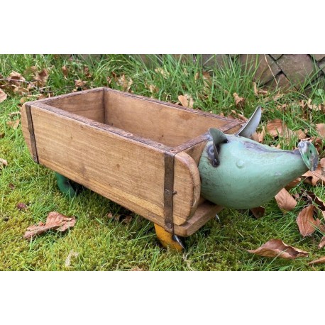 Dog Wheelbarrow Brick Mould - Wood & Metal