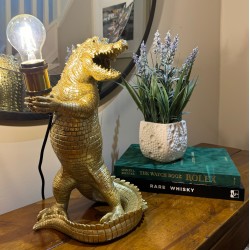 Crocodile Table Lamp - Gold Colour - H38cm x L27cm