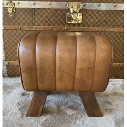 Genuine Leather Stool Pommel Horse Style