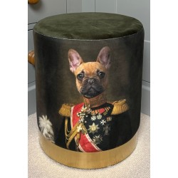 Quirky Stool - French Bulldog wearing Vintage Uniform