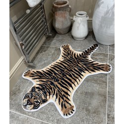 Tiger Fabric Faux Fur Animal Print Rug