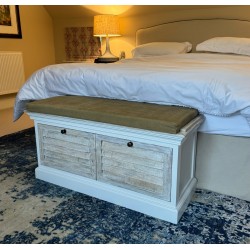 Solid Wood Low Cupboard with Two Drawers