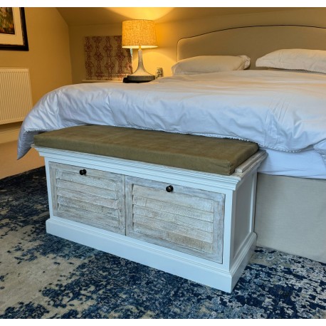 Solid Wood Low Cupboard with Two Drawers