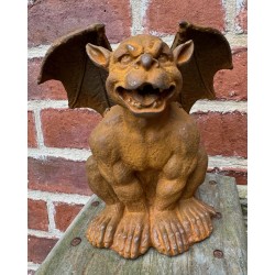 Winged Gargoyle Cast Iron Gothic Sculpture
