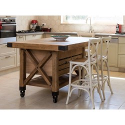 Reclaimed Elm Solid Wood Kitchen Island / Breakfast Dining Bar - 150cm x 76cm