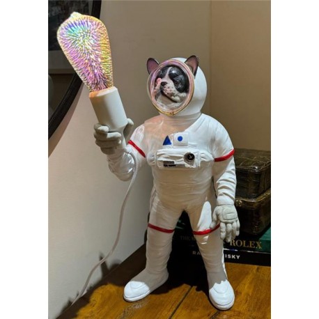 French Bulldog Spaceman - Table / Desk Lamp - Height 46cm - Quirky Light