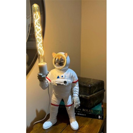 French Bulldog Spaceman Fawn - Table / Desk Lamp - Height 46cm - Quirky Light