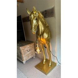 HUGE Horse Standard Floor Lamp - Gold Colour - H153cm - Quirky Fun Light