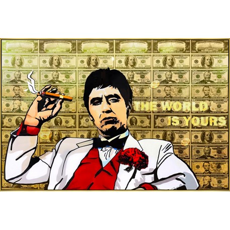 'The World is Yours' - Framed Canvas Artwork - 120cm x 80cm
