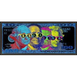 '$100 Presidents' - Framed Artwork - 160cm x 70cm