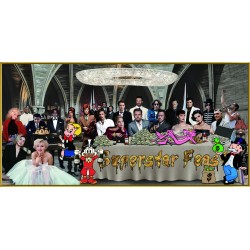 'Superstars Feast' - Framed Glass Artwork - 160cm x 80cm