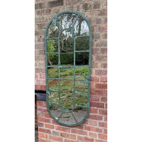 Large Oval Green Mirror - Garden or Indoor - Wrought Iron - 150cm x 60cm