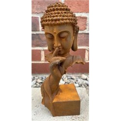 Budhha 'Calm' Contemporary Art Sculpture - Cast Iron Outdoor Garden Statue