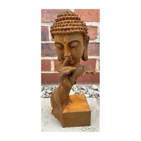 Budhha 'Calm' Contemporary Art Sculpture - Cast Iron Outdoor Garden Statue