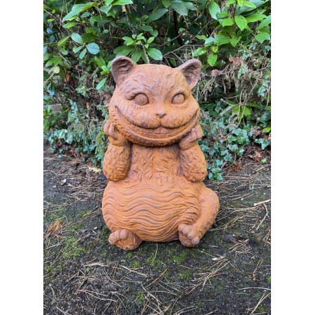 Cast Iron Garden Sculpture - The Cheshire Cat from Alice in Wonderland - 60cm