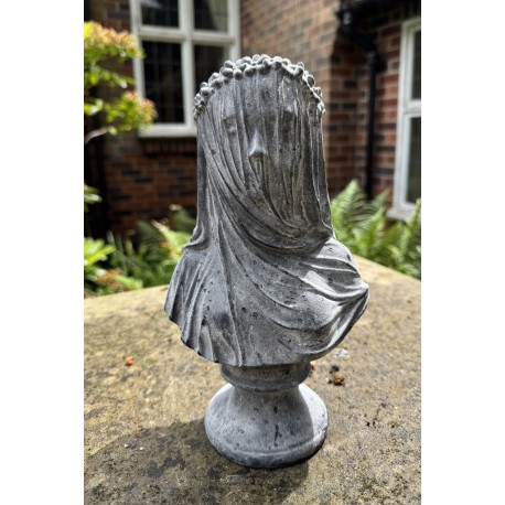 Veiled Bride Lady Contemporary Sculpture Cast Iron Indoor Outdoor Garden Statue