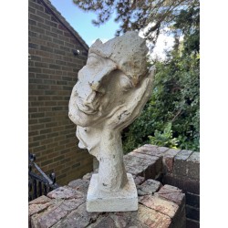 Hear No Evil Contemporary Art Sculpture - Cast Iron Outdoor Garden Statue - 57cm