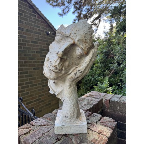 Hear No Evil Contemporary Art Sculpture - Cast Iron Outdoor Garden Statue - 57cm