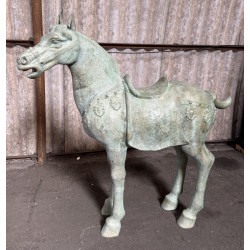Large Bronze Oriental Chinese Tang Horse - 121cm High - Stunning Patina