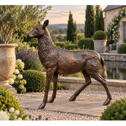 Large Bronze Garden Sculpture - Doe - Stag - Deer - 149cm High