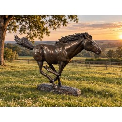 Large Bronze Garden Sculpture - Running Horse - 220cm Long