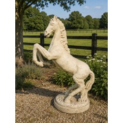 Large Cast Iron Garden Sculpture - Rearing Horse - 132cm High
