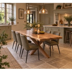 Dining Table - 180cm x 90cm - Live Edge - Solid Acacia Wood - Seats 6-8