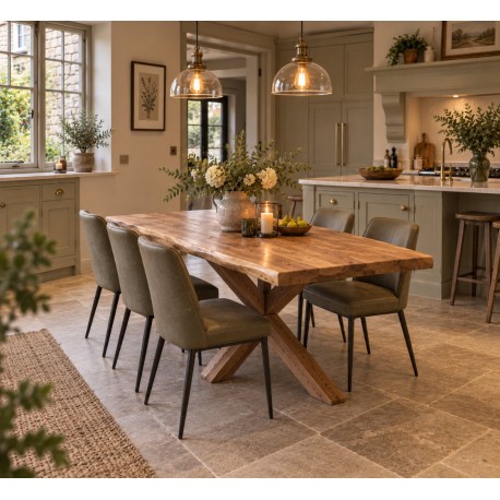 Dining Table - 180cm x 90cm - Live Edge - Solid Acacia Wood - Seats 6-8