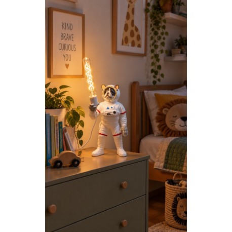 French Bulldog Spaceman - Table / Desk Lamp - Height 46cm - Quirky Light