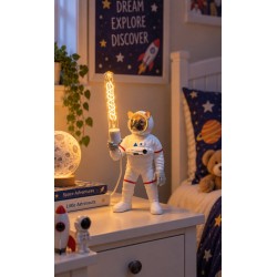 French Bulldog Spaceman Fawn - Table / Desk Lamp - Height 46cm - Quirky Light