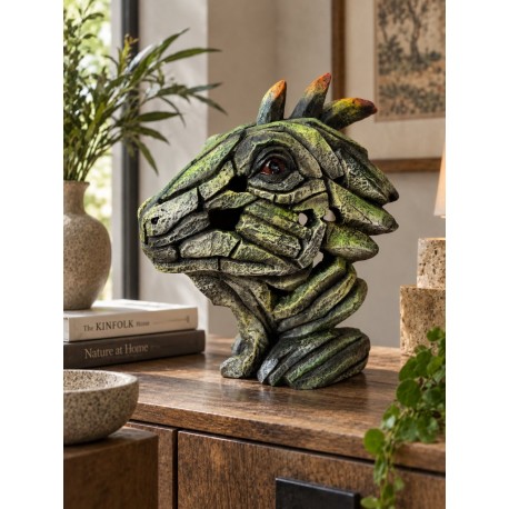 Large Bust of a Iguana Lizard - Resin Edge Modern Style Sculpture - H 31cm